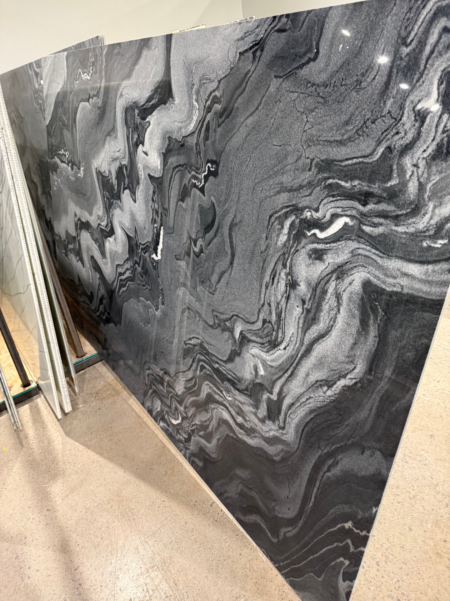 Black Wave Marble translucent thin stone panel