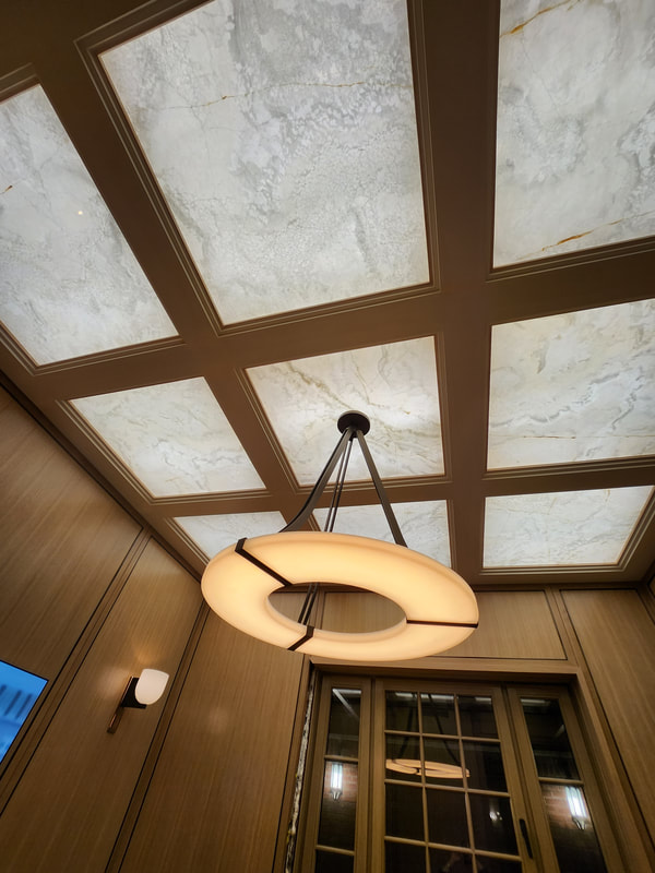 White Onyx Ceiling Brooklyn Nyc — Fireplaces & Wall Features