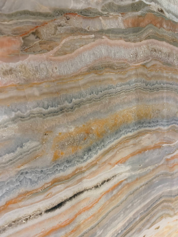 Rainbow Onyx close-up showing natural mineral banding