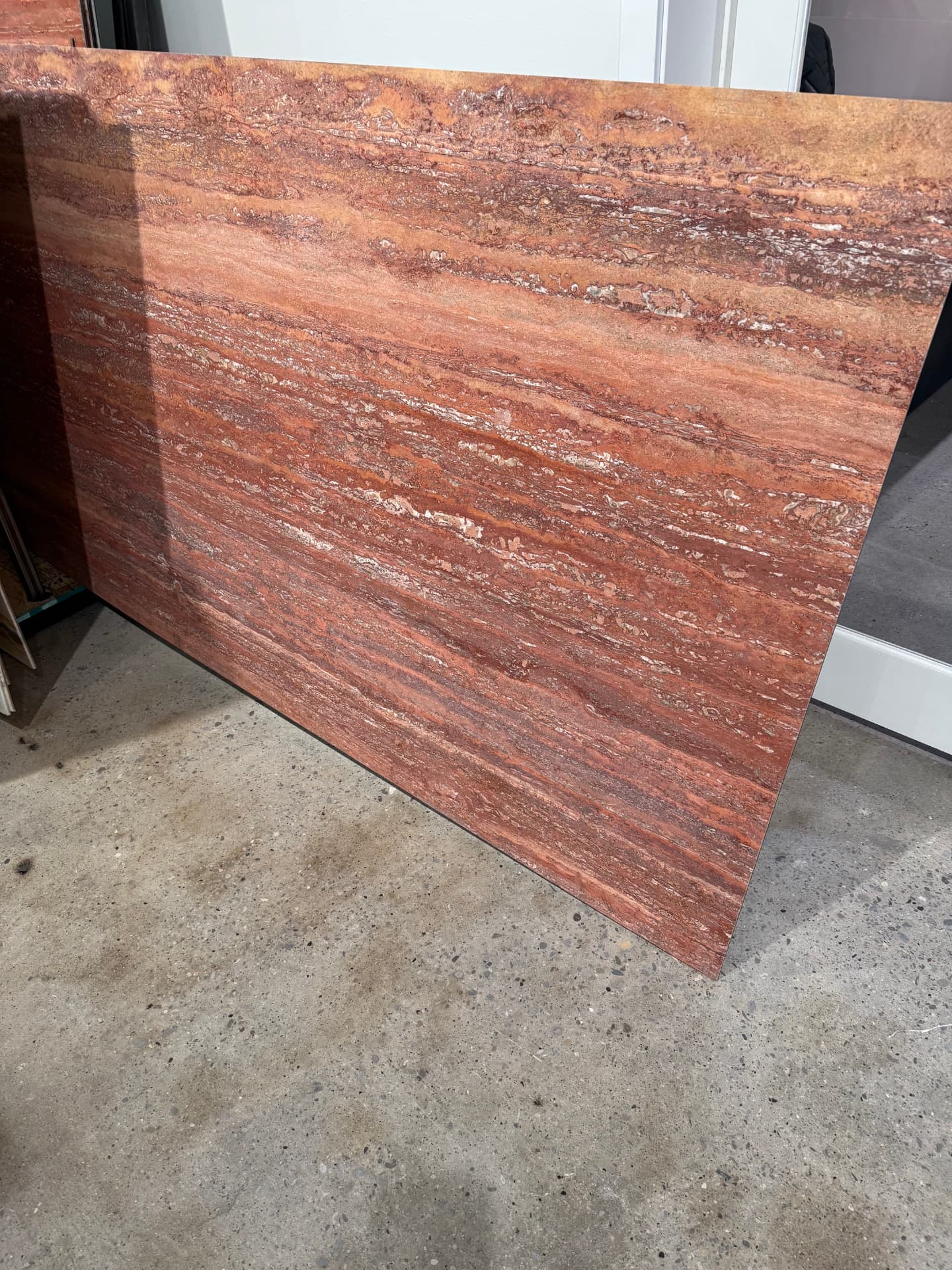 Red Travertine translucent thin stone panel