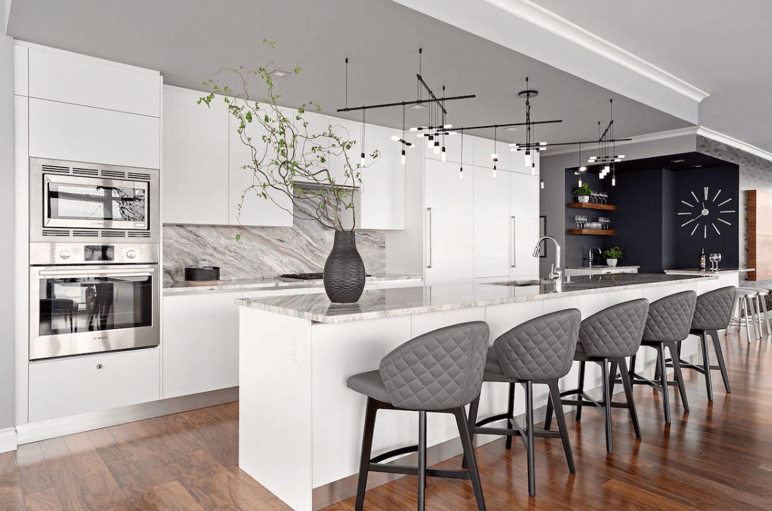Calacatta Gold marble kitchen backsplash